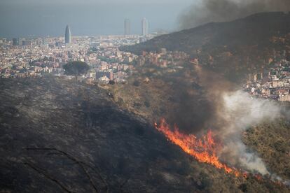 A primera hora de la tarda, el vent ha canviat de direcció i s'ha dirigit cap a una zona forestal no habitada.