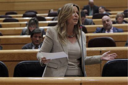 Trinidad Jiménez, ayer en el Senado.