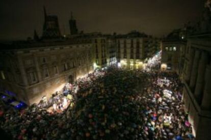 Manifestació a la plaça SAnt Jaume.