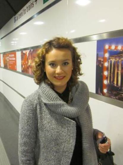 Laura Prieto, en el metro de Roma.