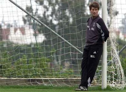 Michael Laudrup, en un entrenamiento con el Brondby