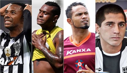 Robinho, Jóbson, Bruno e Danilinho: histórico de violência contra a mulher.