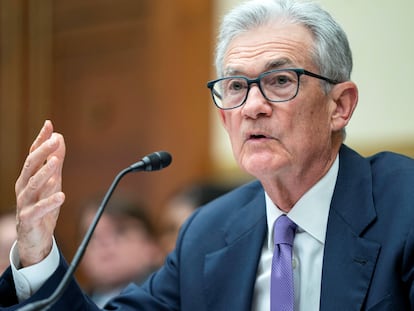 Federal Reserve Chair Jerome Powell speaks during a House Financial Services Committee hearing on the 'Federal Reserve's Semi-Annual Monetary Policy Report' on Capitol Hill in Washington, U.S., March 6, 2024.