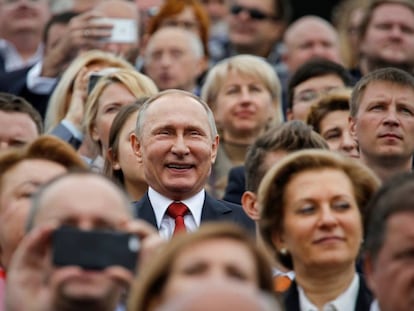 O presidente Putin neste sábado no aniversário da fundação de Moscou.