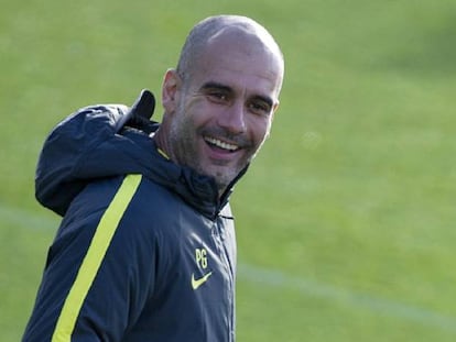 Guardiola, en el &uacute;ltimo entrenamiento en The Academy.