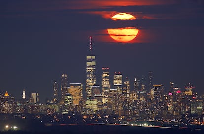 Superluna en la ciudad de Nueva York.