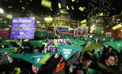 Manifestação na Argentina a favor do aborto legal.