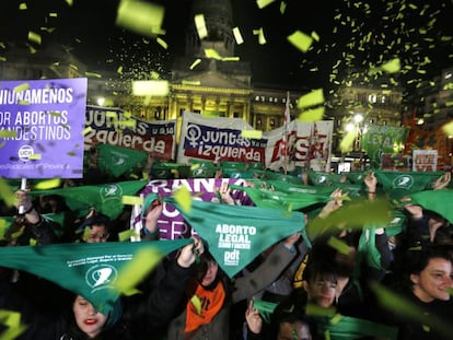 Manifestação na Argentina a favor do aborto legal.