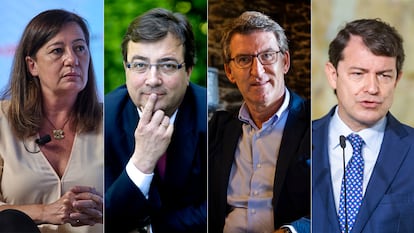 Francina Armengol, Fernández Vara, Núñez Feijóo y Alfonso Fernández Mañueco.