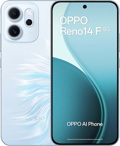 Nuevo OPPO Reno14 de color blanco