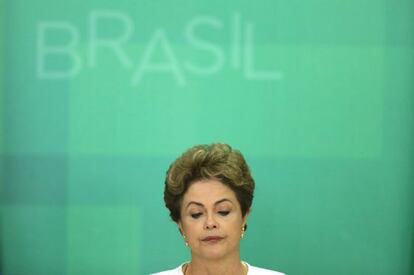 Rousseff, en una rueda de prensa tras la apertura del proceso de destitución.