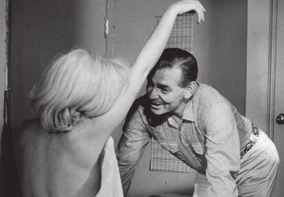 Clark Gable y Marilyn Monroe, en la secuencia del desnudo.