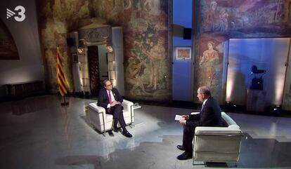 Vicent Sanchis entrevista Quim Torra a TV3.