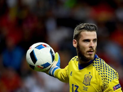 De Gea en el partido contra Turquía.