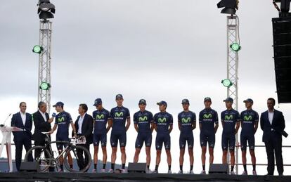 El Movistar, durante la presentaci&oacute;n de equipos.