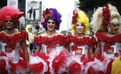 Farristas na Avenida Paulista.