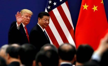 El presidente de EE UU, Donald Trump, y su homólogo Xi Jinping en un encuentro en Pekín en noviembre de 2017.