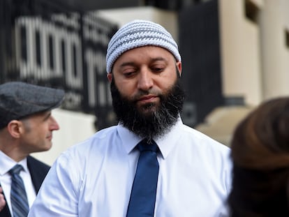 Adnan Syed gets emotional as he speaks to reporters outside the Robert C. Murphy Courts of Appeal building after a hearing, on February 2, 2023, in Annapolis, Maryland.