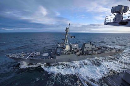 El 'USS Kidd', durante unas maniobras en Alaska en 2019.