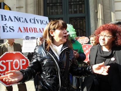 Mercedes Castro durante la protesta.