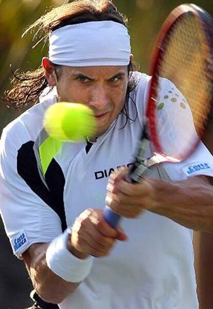 David Ferrer durante el encuentro.