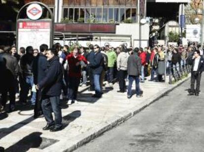 Trabajadores de la EMT de Madrid, durante una jornada de huelga de 24 horas. EFE/Archivo