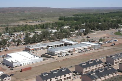 Vista panorámica de las nuevas construcciones de Añelo, en la provincia argentina de Neuquén.