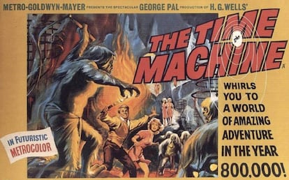 Cartaz do filme de George Pal sobre 'A máquina do tempo’, de H. G. Wells.