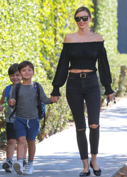 Miranda Kerr, con su hijo Flynn.