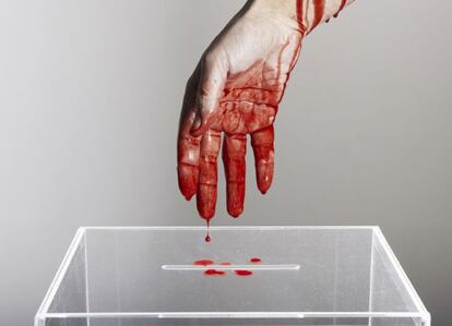 Imagen de 'Pendent de votació', de Roger Bernat / FFF en el festival NEO, en Barcelona.