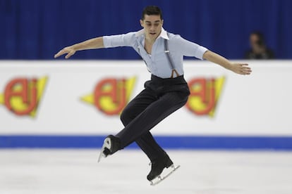 Javier Fernández, en la actuación que le valió su cuarto campeonato de Europa consecutivo.