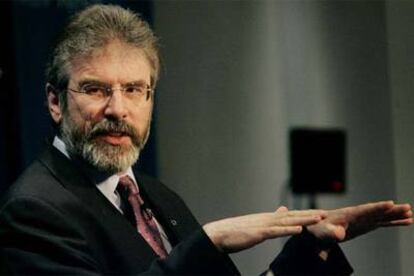 El presidente del Sinn Fein, Gerry Adams, el pasado lunes en Nueva York.