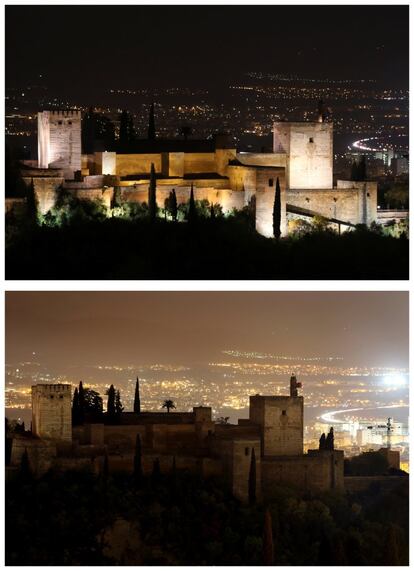 La Alhambra de Granada se ha sumado este sábado a la Hora del Planeta, una iniciativa promovida por WWF.