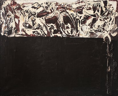 'Barbecho', obra informalista de Rafael Canogar realizada en 1963.