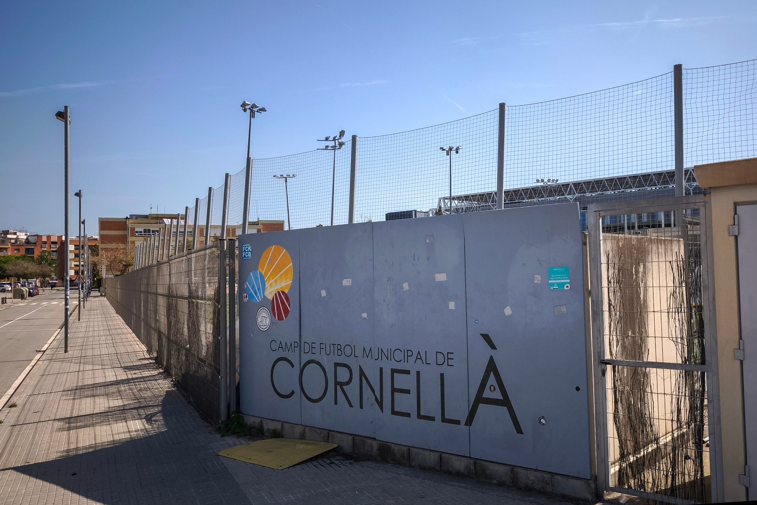 Campo Municipal de Cornellá, entidad deportiva recientemente adquirida por Leo Messi, este viernes. 