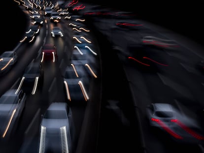 Trânsito intenso numa autopista de Berlim, na semana passada.