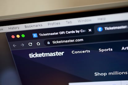 El sitio web de Ticketmaster.