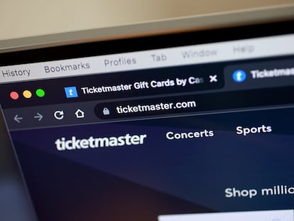 El sitio web de Ticketmaster.