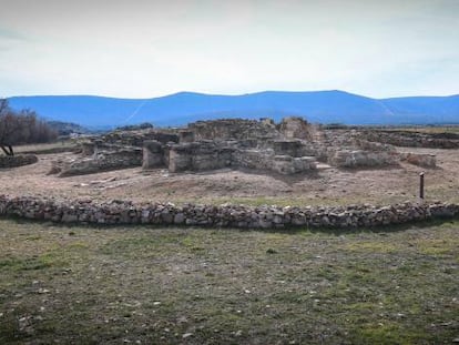 Vista del yacimiento del complejo palaciego de Los Hitos, en Orgaz.