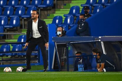 José Bordalás, entrenador del Getafe durante el encuentro.