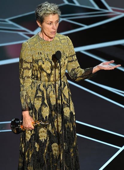 Frances McDormand ganó el Oscar a Mejor actriz por Tres anuncios a las afueras. La actriz no posó en la alfombra roja.