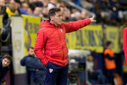 Eduardo Berizzo durante el partido del Sevilla ante el Villareal.