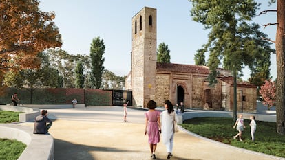 Render del jardín y paseo peatonal que se desarrollará en el entorno de la Ermita de Santa María La Antigua.