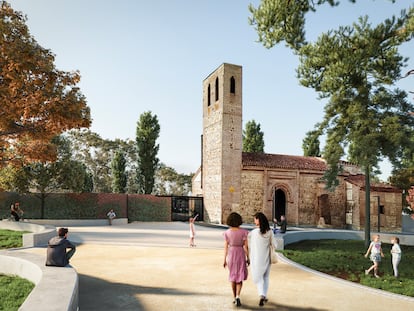 Render del jardín y paseo peatonal que se desarrollará en el entorno de la Ermita de Santa María La Antigua.