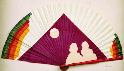Abanico decorado por Antoni Muntadas.