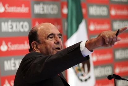 Emilio Bot&iacute;n, presidente del banco Santander, en rueda de prensa en M&eacute;xico, el pasado 4 de septiembre. 