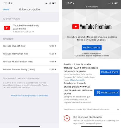 Precios YouTube Premium