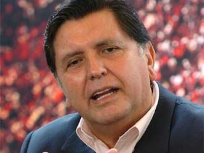 Alan García, el jueves en una conferencia de prensa en Lima.