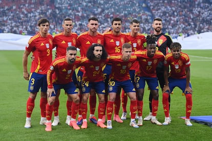 Once inicial de España en la final de la Eurocopa frente a Inglaterra. 