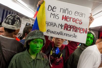 Manifestação em Caracas dia 11 de abril.